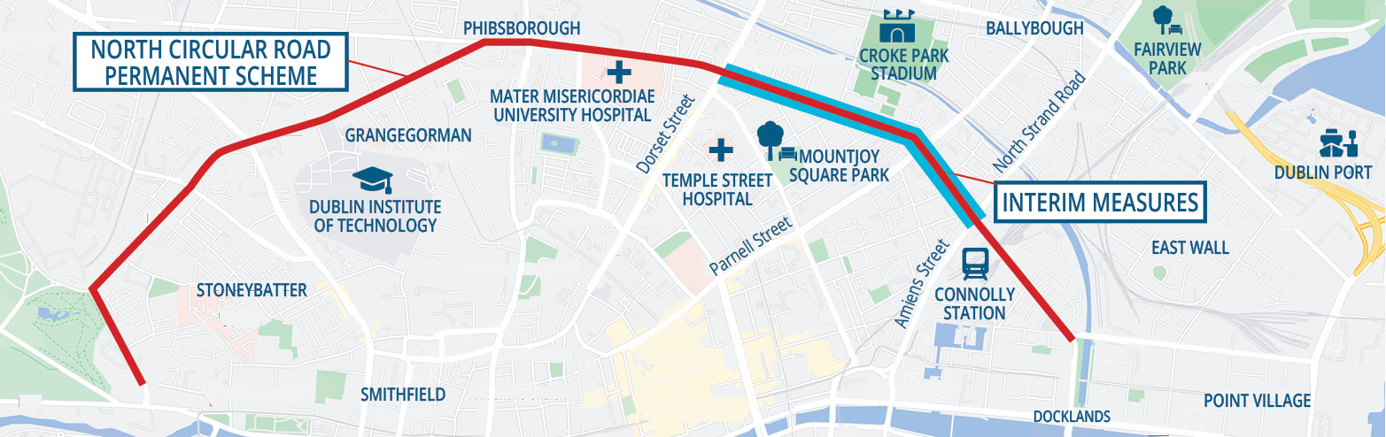 Public consultation on North Circular Road interim walking and cycling scheme