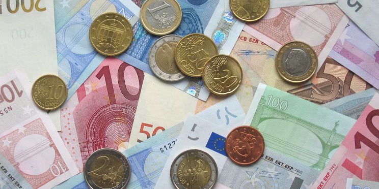 euro coins and banknotes