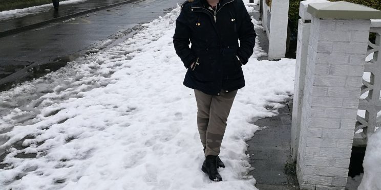 Neasa walking in snow