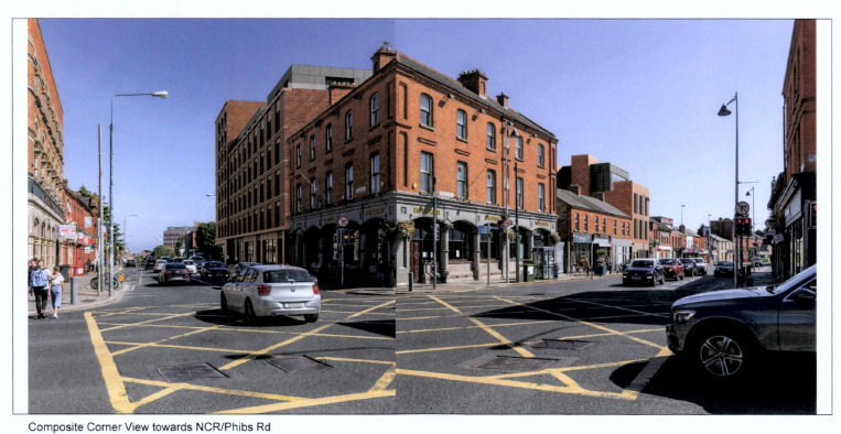 Composite view of both side of development