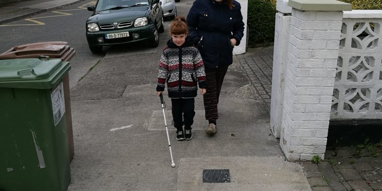 Neasa with daughter (white cane user)
