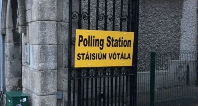 Polling station sign