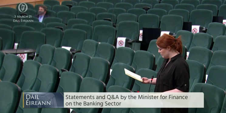 Neasa speaking in the Dáil